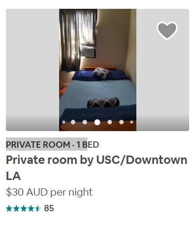 Airbnb listing example