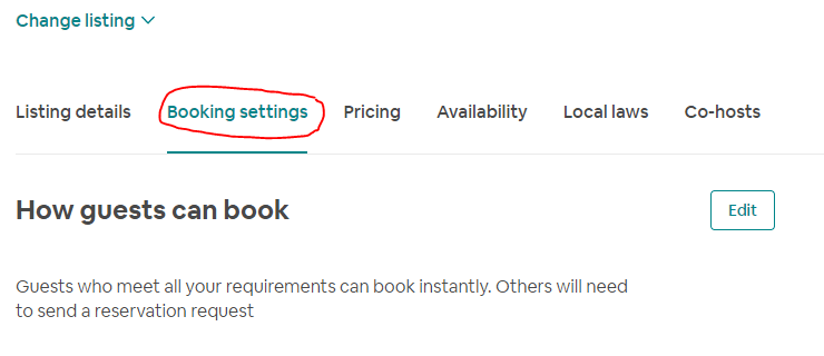 Step 1: How to turn on Airbnb Instant Booking
