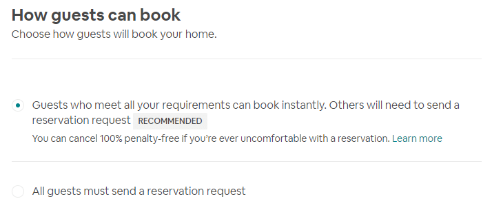 Step 2: How to turn on Airbnb Instant Booking