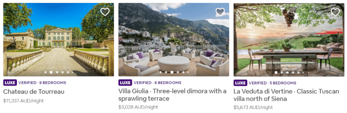Airbnb Luxe listings and photos