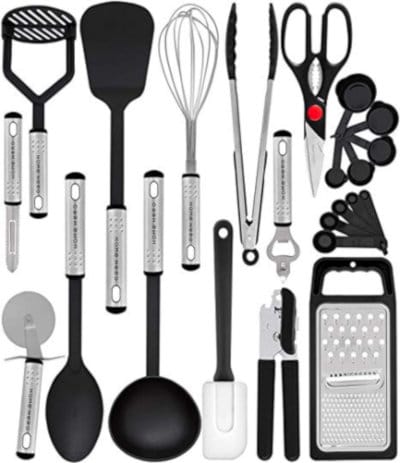 23 piece nylon cooking utensils set